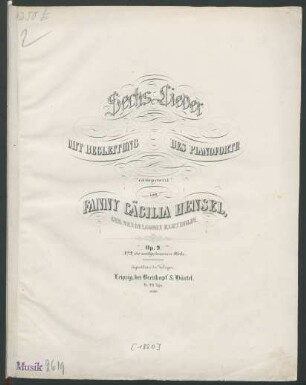 Sechs Lieder Mit Begleitung Des Pianoforte : Op. 9 ; No. 2, der nachgelassenen Werke.