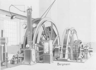 Fördermaschine: reiner Leonard-Antrieb, 5000 Volt, Drehstrom, Tigner-Ausgleich vorgesehen, Leistung: 375/855 PS (Bergmann, Berlin) : Technikgeschichte | Elektrotechnik | Verbrauch elektrischer Energien | Elektromotoren