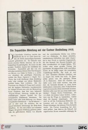 Die Japanische Abteilung auf der Turiner Ausstellung 1902