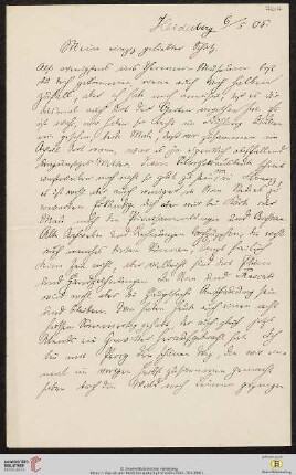 Heid. Hs. 3484,764: Brief von Eberhard Gothein an Marie Luise Gothein
