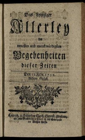 Den 22. Febr. 1752. Achtes Stück.