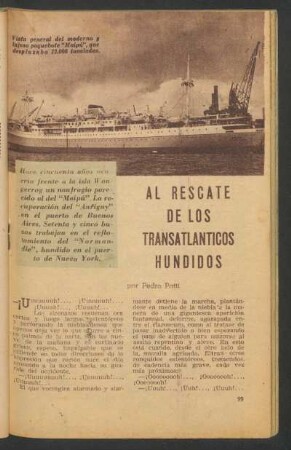 Al rescate de los transatlánticos hundidos