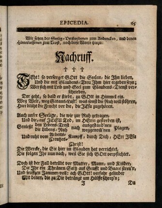 65-72, Epicedia. Nachruff.