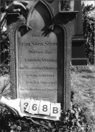Grabstein 368 (Index: 100093501) Maße HxBxT: 167x52x24 cm Symbolik: Verzierungen: Grabstein 368B
