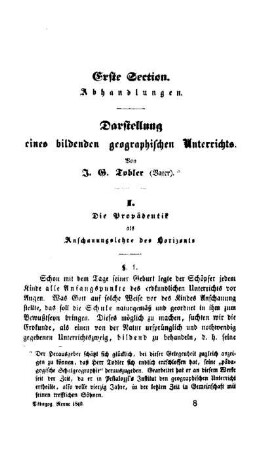 Darstellung eines bildenden geographischen Unterrichts