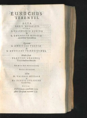 Eunuchus Terentii.