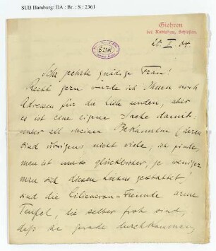 Brief an Ida Dehmel