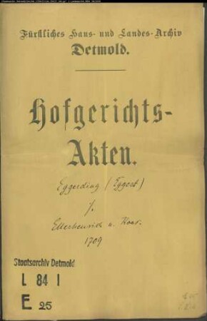 Eggerding, Töns zu Ehrsen gegen Bauerrichter Ellerhenrich und Consort. - Schafhude