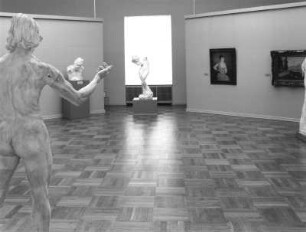 Impressionisten-Saal : Dresden, Albertinum. Gemäldegalerie Neue Meister, Impressionisten-Saal. Raumaufnahme mit "Johannes der Täufer" (1877/1880; A. Rodin) und "Die innere Stimme" (1896; A. Rodin)
