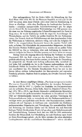 Schumacher, Martin :: Parlamentspraxis in der Weimarer Republik, die Tagungsberichte der deutschen Parlamentsdirektoren 1925 bis 1933, (Quellen zur Geschichte des Parlamentarismus und der politischen Parteien, 3 Reihe, 2) : Düsseldorf, Droste, 1974