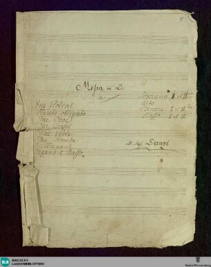 Masses - Don Mus.Ms. 304 : V (7), orch, org; D; PecD 58
