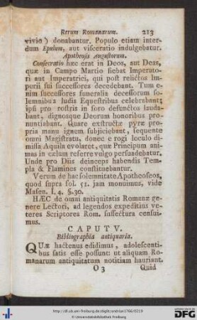 Caput V. Bibliographia antiquaria.