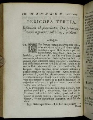 Pericopa Tertia. Instantiam ad præcedentem Dei sententiam, variis argumentis instructam, exhibens.