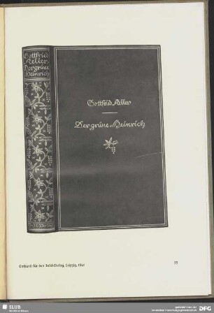 Einband "Der grüne Heinrich" für den Insel-Verlag, Leipzig