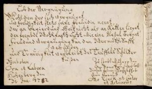 Linck, Otto [Cantor et Actuarius]. Hohenberg, 31.01.1742.