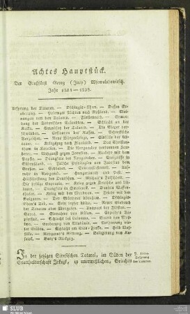 Achtes Hauptstück. Der Großfürst Georg ( Jury) Wsewolodowitsch
