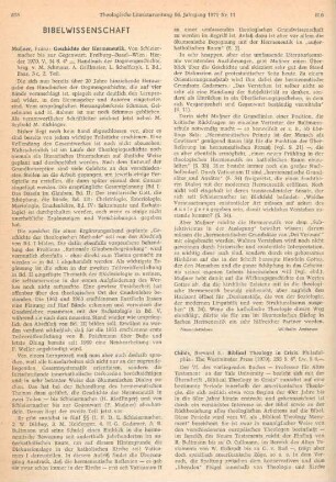 816-818 [Rezension] Childs, Brevard S., Biblical theology in crisis