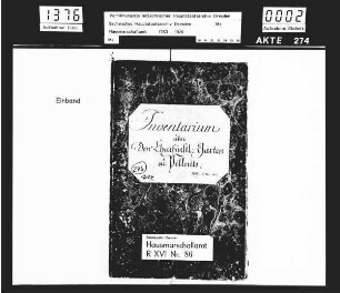 Revidiertes Inventar des kurfürstlichen Gartens in Pillnitz