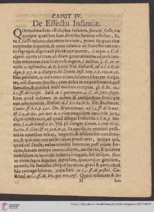 Caput IV: De effectu infamiae