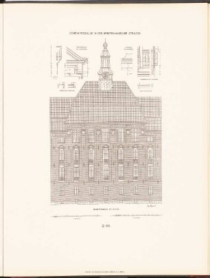 Gemeindeschule in der Greifenhagener Straße, Berlin: Ansicht, Details (aus: Neubauten der Stadt Berlin, Bd. IV, 1905)