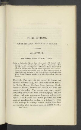 Third Division. Journeys And Incidents In Sonora