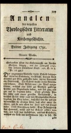 Neunte Woche