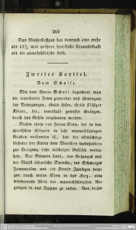 Zweites Kapitel. Vom Schalle