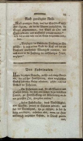 Von Fuhrleuten.