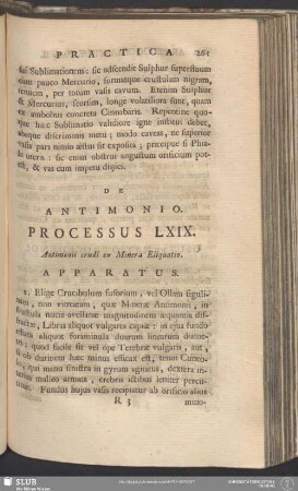 De Antimonio [Processus LXIX-LXXII]