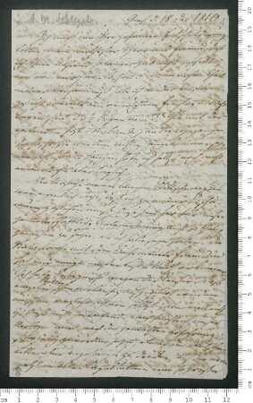 Brief von August Wilhelm von Schlegel an Adelbert von Chamisso