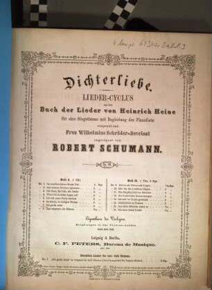 Dichterliebe : Lieder-Cyclus aus dem Buch der Lieder von Heinrich Heine ; für eine Singstimme mit Begleitung des Pianoforte ; op. 48. 7, Ich grolle nicht