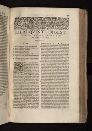 Libri Qvinti, Digest. Titvlvs Tertivs, de Petitione Hæreditatis