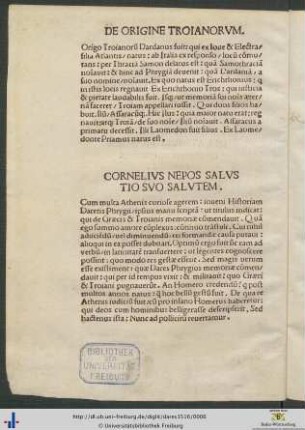 Cornelius Nepos Salustio Suo Salutem