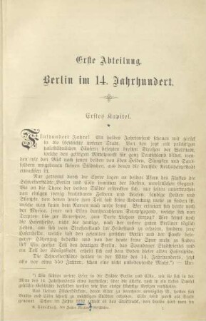Erste Abteilung. Berlin im 14. Jahrhundert