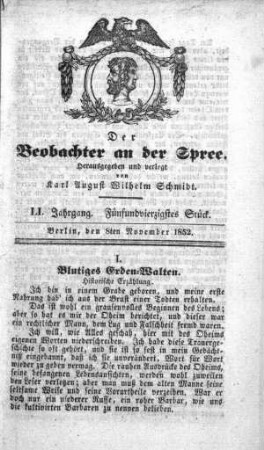 45. Stueck, 8. November 1852