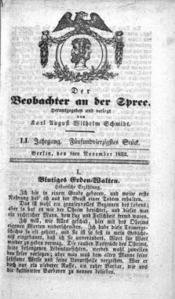 45. Stueck, 8. November 1852