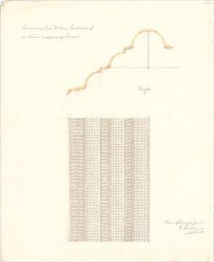 Zocher, Ernst; Verona (Italien); "S. Fermo" - Deckenverschalung (Ansicht); Profil (Schnitt)