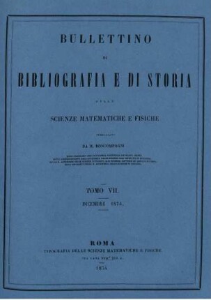 Tomo VII. Dicembre 1874.
