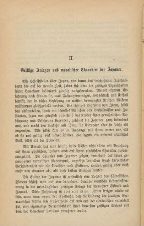 II. Geistige Anlagen und moralischer Charakter der Japaner