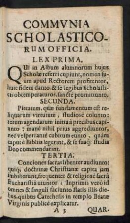 Communia Scholasticorum Officia.