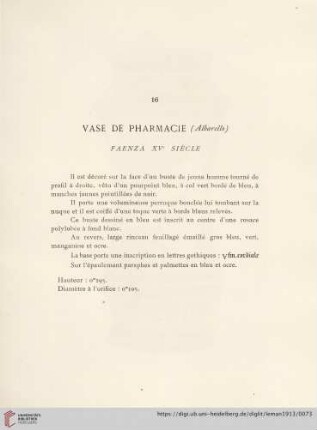 Vase De Pharmacie (Faenza XVe siècle)
