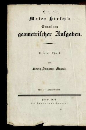 Th. 3: Meier Hirsch's Sammlung geometrischer Aufgaben. Th. 3