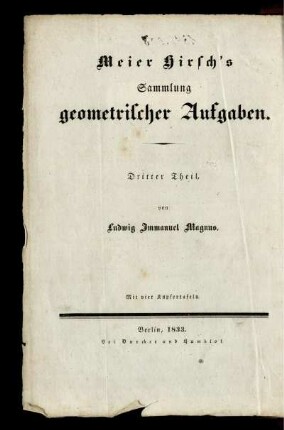 Th. 3: Meier Hirsch's Sammlung geometrischer Aufgaben. Th. 3