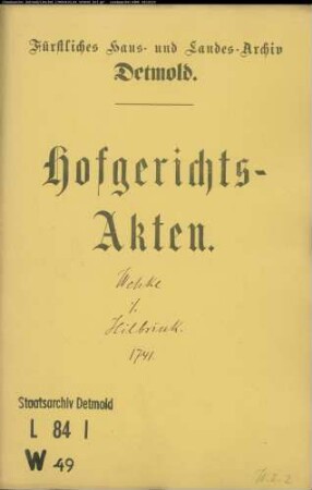 Weeke (Wehke) und Johanning zu Hörste gegen Hilbrink, Brink und Müller zu Hörste - Wegeberechtigung