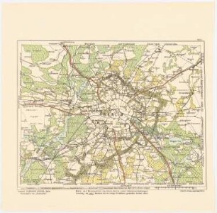 Wettbewerb Groß-Berlin 1910 Grünflächen Wald- und Wiesengürtel: Übersichtsplan 1:70000, Kartenausschnitte