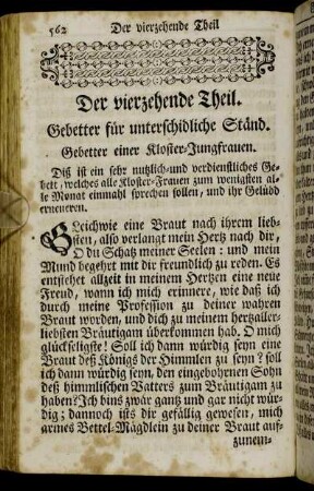 Der vierzehende Theil. Gebetter für unterschiedliche Ständ.