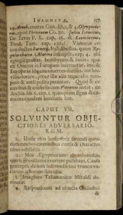 Caput VII. Solvuntur Objectiones Adversariorum.