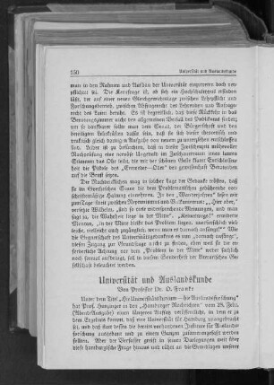 Universität und Auslandskunde