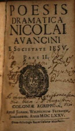 Poesis dramatica Nicolai Avancini e Soc. Jesu, 2