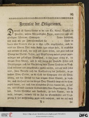 Formular der Obligationen